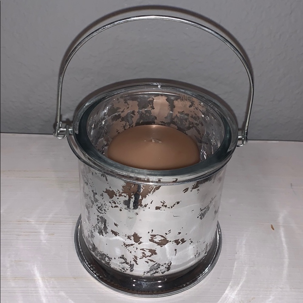 Silver Mercury Glass w/New Candle - Picture 1 of 4